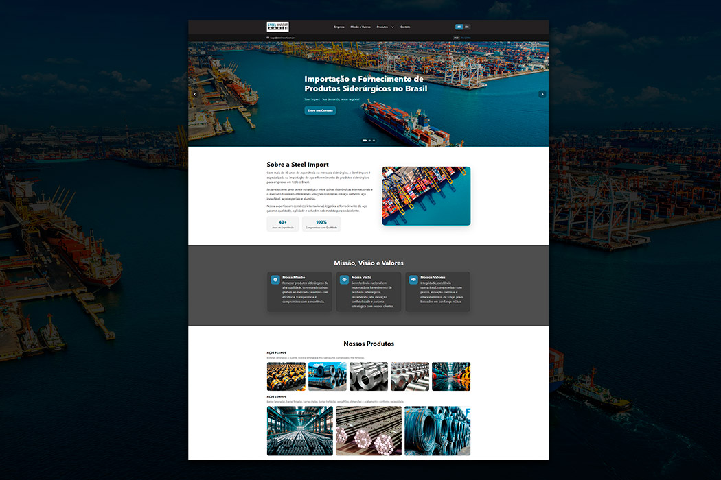 Site Institucional da Steel Import